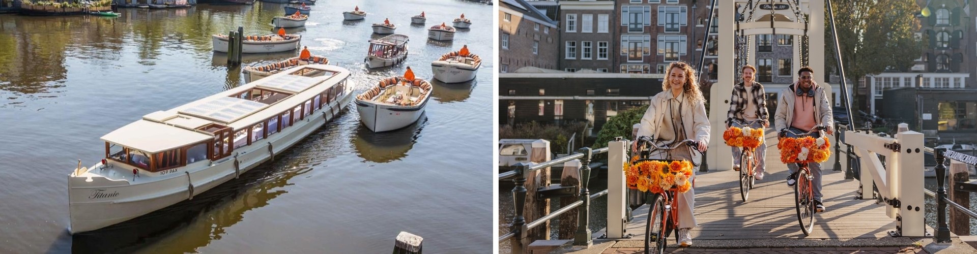 Luxury Canal Cruise and Amsterdam City Bike Tour