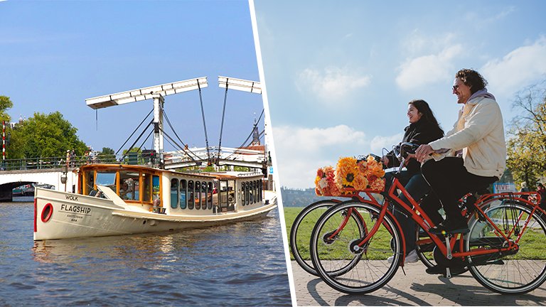 Luxury Canal Cruise and Amsterdam City Bike Tour